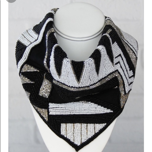 Zara Jewelry - Beaded black and white scarf! Worn once!